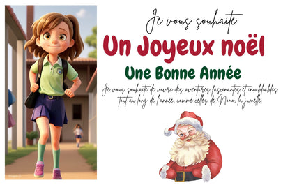 Cartes de Vœux Noël -nouvel an "  illustrations pour enfants " personnalisables NONO