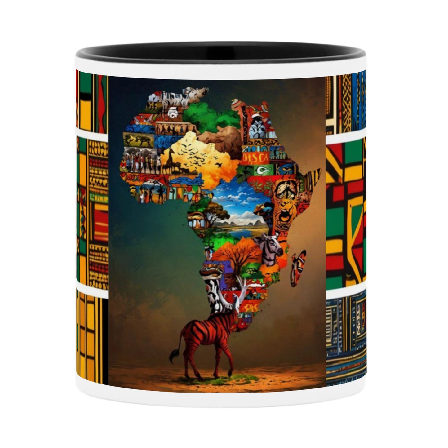 MUGS COLORÉS, SUBLIMÉS entièrement personnalisables  " LES CERFS -CARTE D'AFRIQUE"