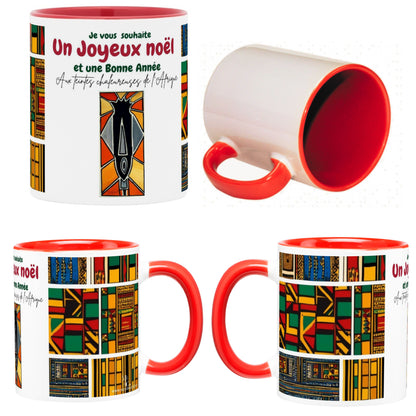 MUGS/ IMAGES TABLEAUX / MUGS COLORÉS SUBLIMÉS  JOYEUX NOËL ET BONNE ANNÉE/ entièrement personnalisables