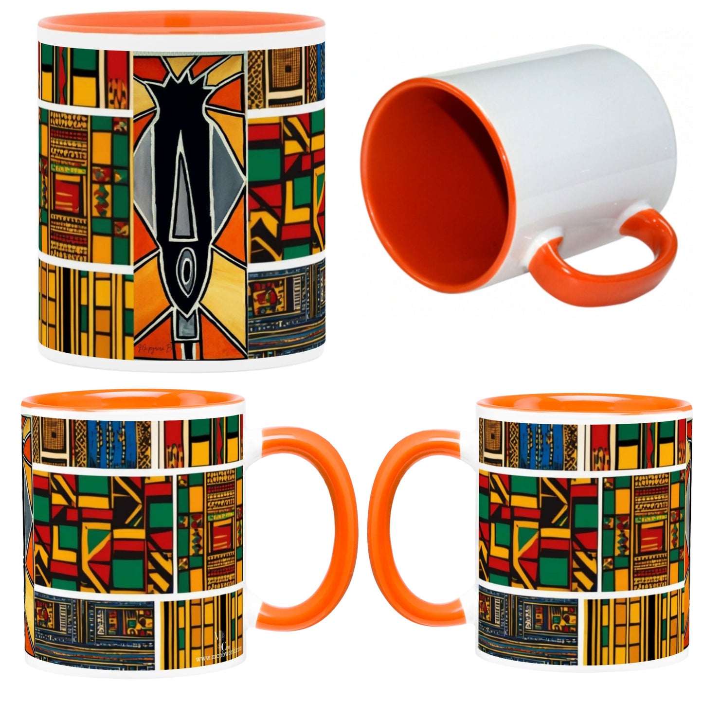 MUGS COLORÉS, SUBLIMÉS entièrement personnalisables  tableaux Africain "LE MASQUE"