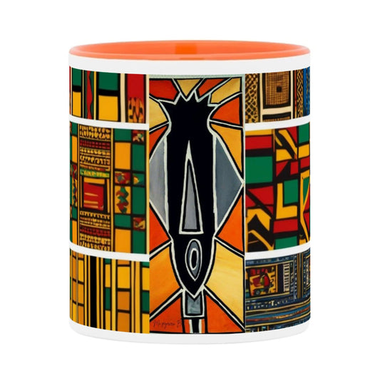 MUGS COLORÉS, SUBLIMÉS entièrement personnalisables  tableaux Africain "LE MASQUE"